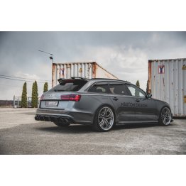 Накладки сплиттеры на пороги Вар2 на Audi A6 C7 S-Line / S6 C7